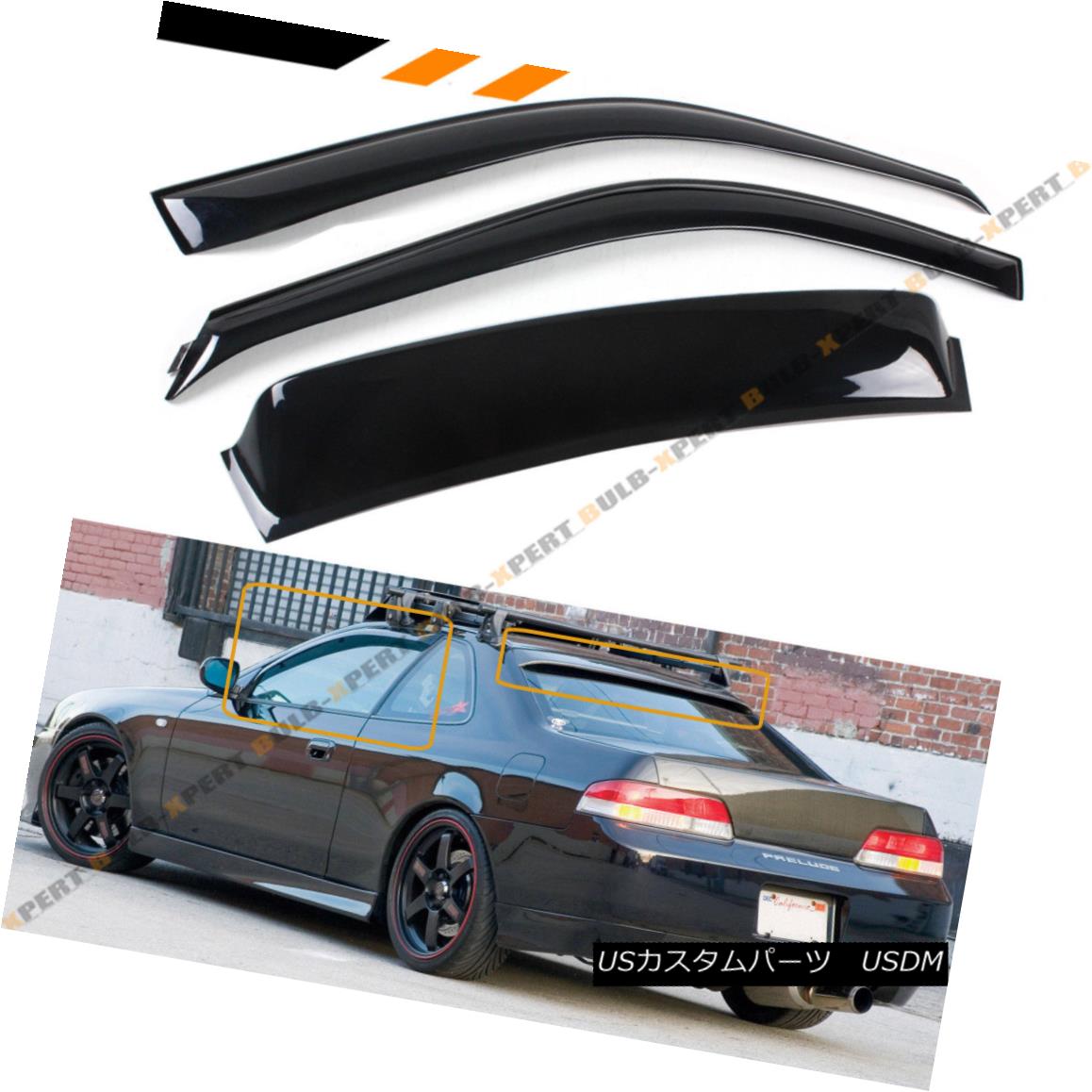 エアロポーション For 1997 01 5th Gen Honda Prelude Rear Window Roof Visor Rain Guard Door Visor 1997 01順序数5時人ホンダプレリュードリアウィンドウルーフバイザー レインガードドアバイザー esemo Com