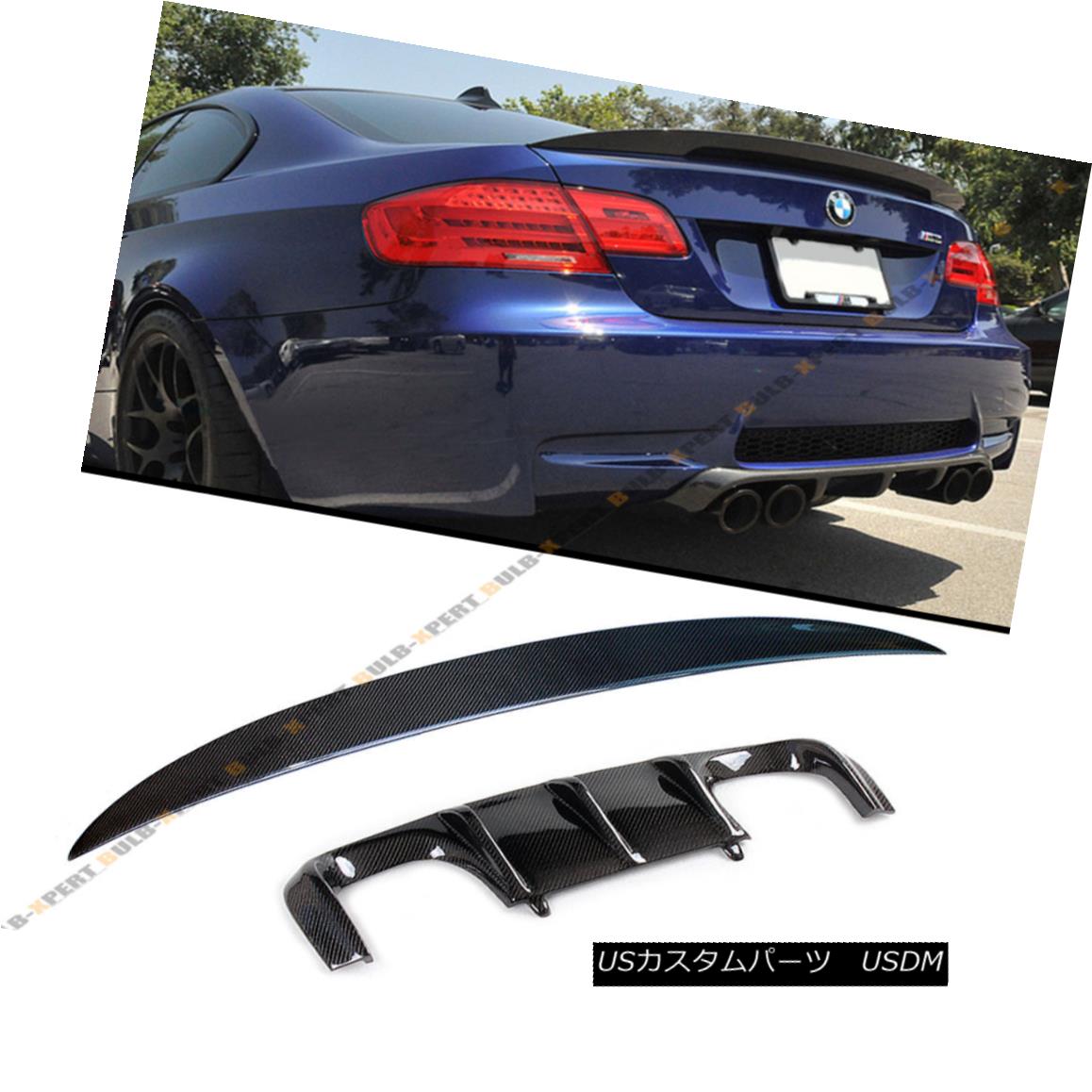 エアロパーツ V CARBON FIBER REAR BUMPER DIFFUSER+ PERFORMANCE TRUNK SPOILER FOR BMW E92 M3 Vカーボンファイバーリヤバンパーディフューザー+パフォーマンストランクスポイラーfor BMW E92 M3 【並行輸入品】