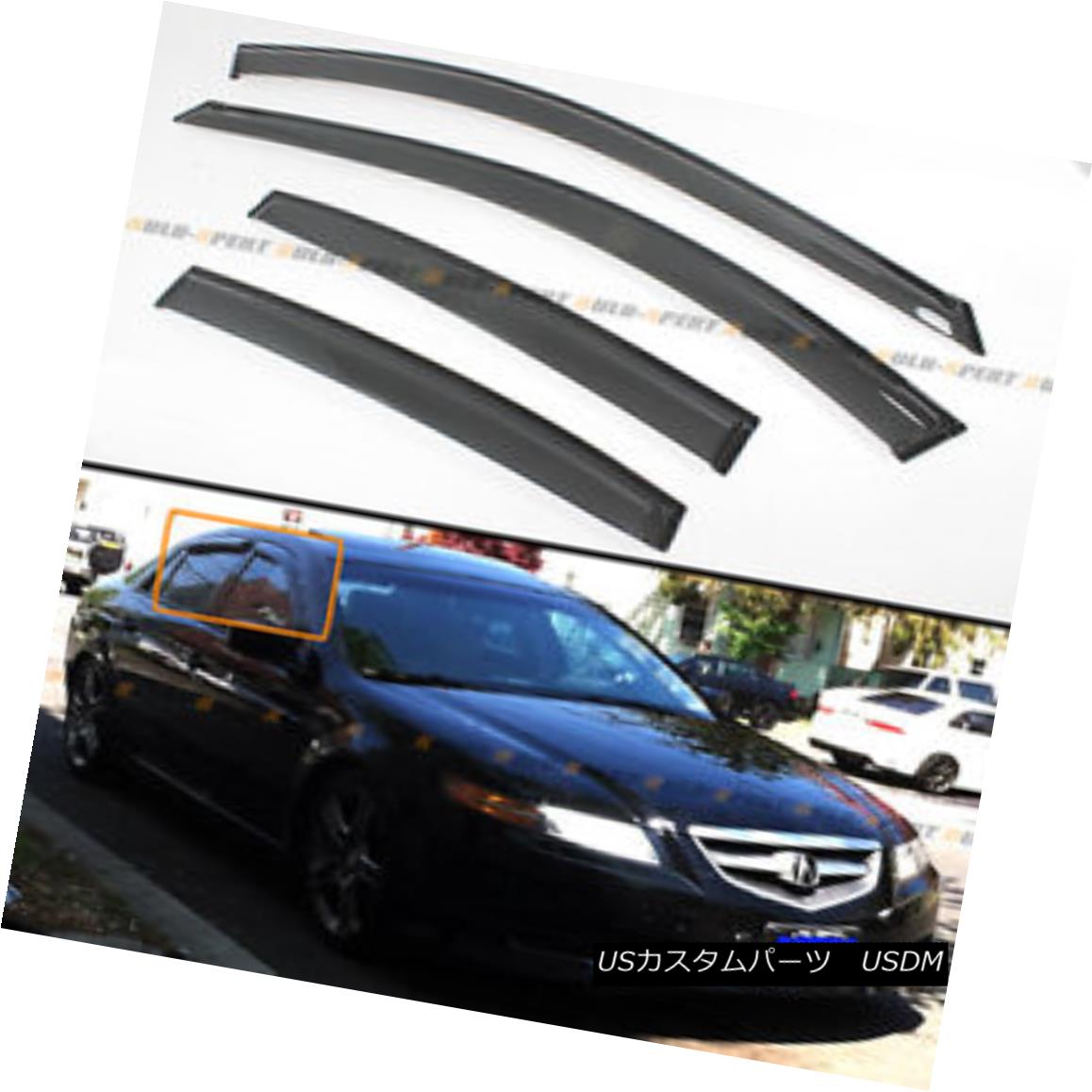 エアロパーツ FOR 2004-2008 ACURA TL 3RD GEN JDM SMOKE TINTED WINDOW VISOR RAIN/SUN VENT SHADE 2004-2008年のACURA TL 3RD GEN JDMソーキングテントウィンドウビューアレイン/サンベントシェード 【並行輸入品】