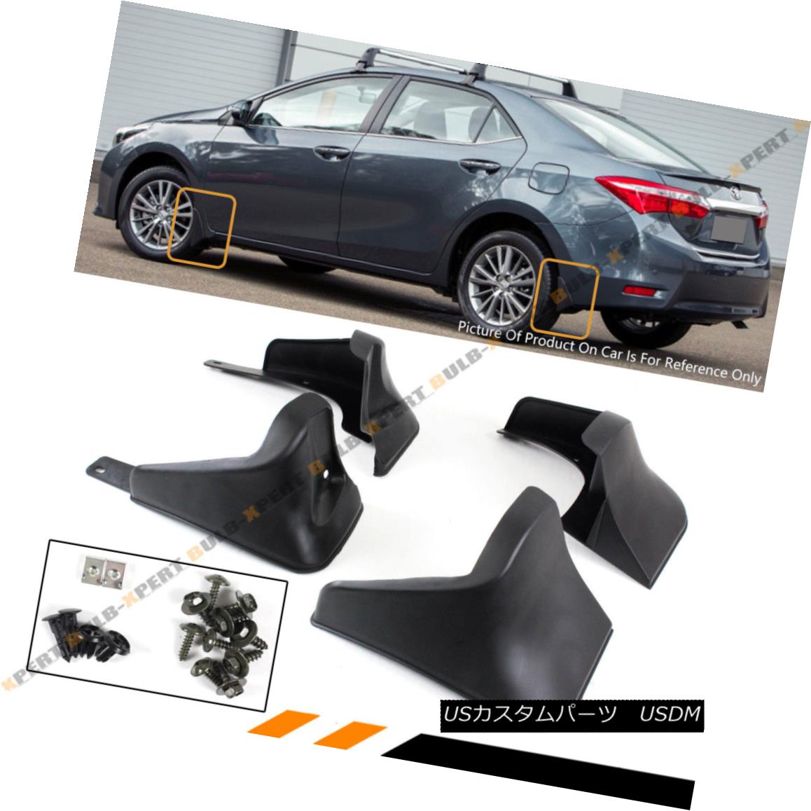 エアロパーツ 4 PCS FRONT & REAR SPLASH GUARD MUD FLAPS FOR 2014 2015 2016 2017 TOYOTA COROLLA 4 PCS FRONT＆amp; 2014年のリア・スプラッシュ・ガード・マッド・フラップ2015 2016 2017 TOYOTA COROLLA 【並行輸入品】