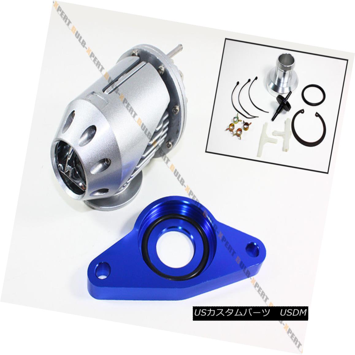 エアロパーツ 02-07 IMPREZA WRX/02-2014 STi SILVER SSQV BLOW OFF VALVE + BLUE FLANGE ADAPTER 02-07 IMPREZA WRX / 02-2014 STi SILVER SSQVブローオフバルブ+ブルーフランジアダプター 【並行輸入品】