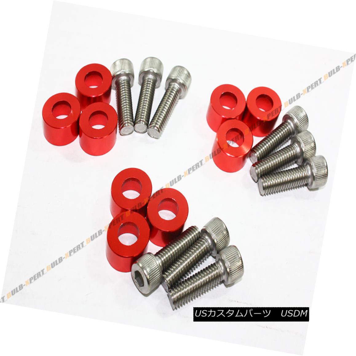 エアロパーツ 9PC RED 8MM MANIFOLD JDM ALUMINUM CUP WASHER BOLTS KIT FOR HONDA CIVIC EG EK 9PCレッド8MMマニホールドJDMアルミニウムカップワッシャーボンネットキット（ホンダシビックEK EK用） 【並行輸入品】
