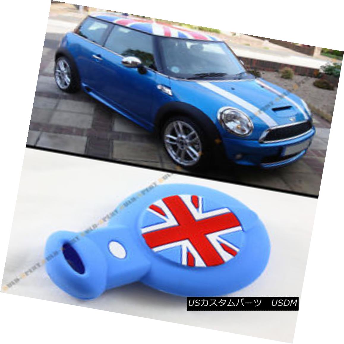 エアロパーツ BLUE UNION JACK SILICONE PROTECTIVE CASE COVER FOR MINI COOPER SMART CAR KEY FOB 青色のユニオンジャックシリコン保護ケースカバーは、ミニクーパースマートな車のキー本物の 【並行輸入品】