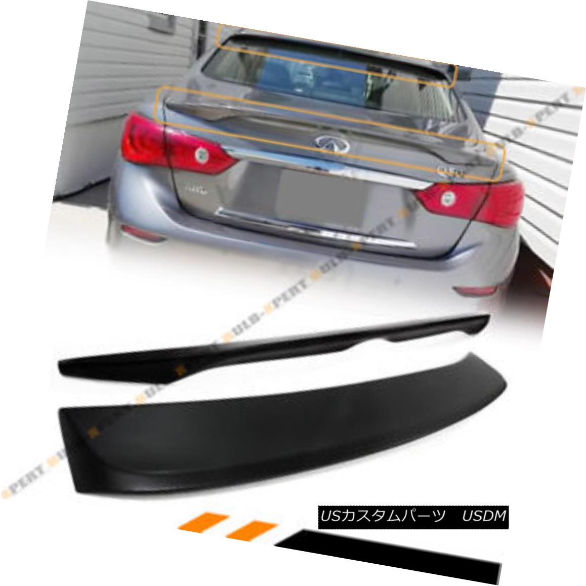 エアロパーツ FOR 2014-18 INFINITI Q50 OE STYLE TRUNK LID WING + JDM REAR WINDOW ROOF SPOILER 2014-18 INFINITI Q50 OEスタイルのトランクライドウイング+ JDMリアウィンドウルーフスポイラー 【並行輸入品】