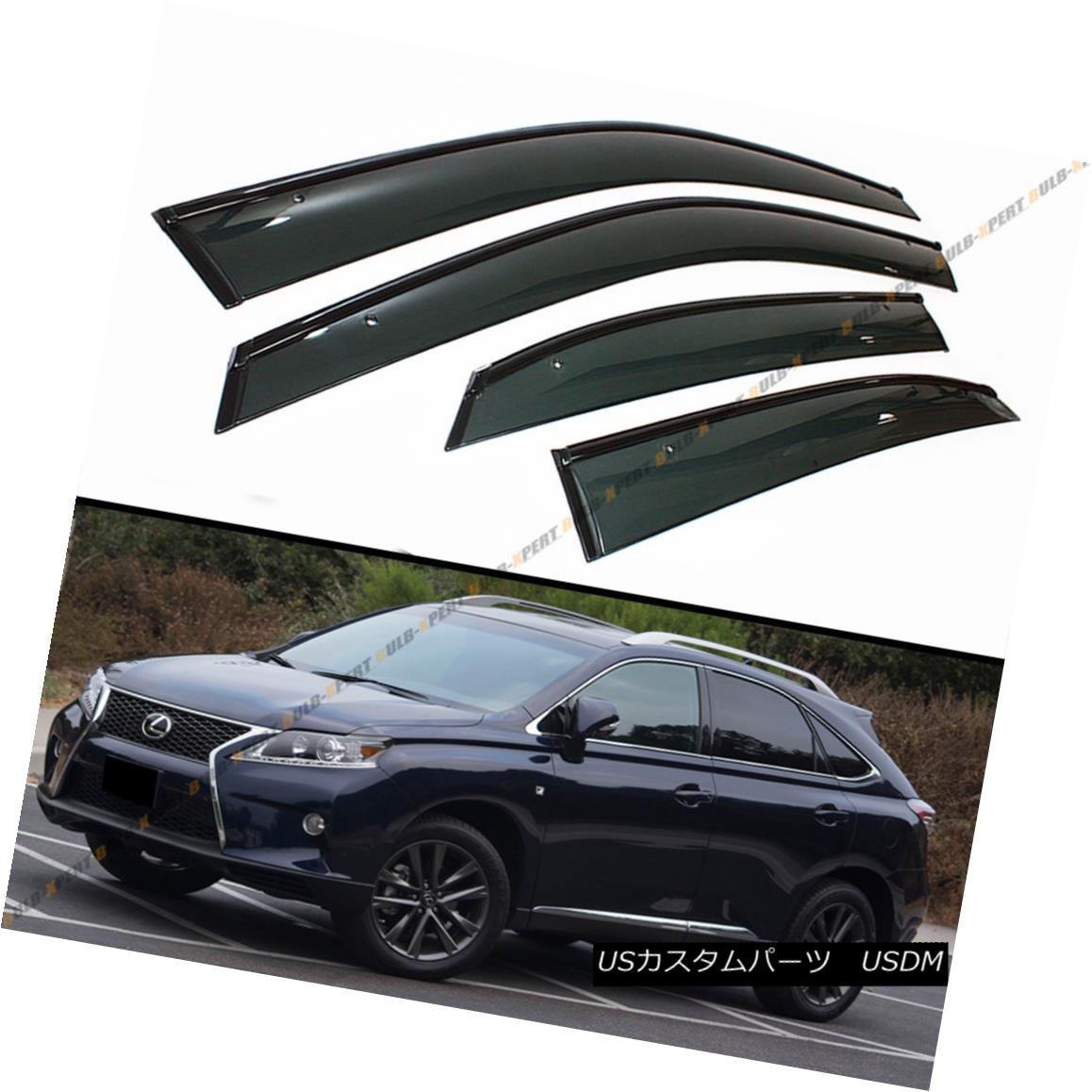 エアロパーツ FOR 2010-2015 LEXUS RX350 RX450H VIP CLIP-ON SMOKE WINDOW VISOR W/ BLACK TRIM 2010-2015年レクサスRX350 RX450H VIPクリップオンスマートウィンドウビューワW /ブラックトリム 【並行輸入品】