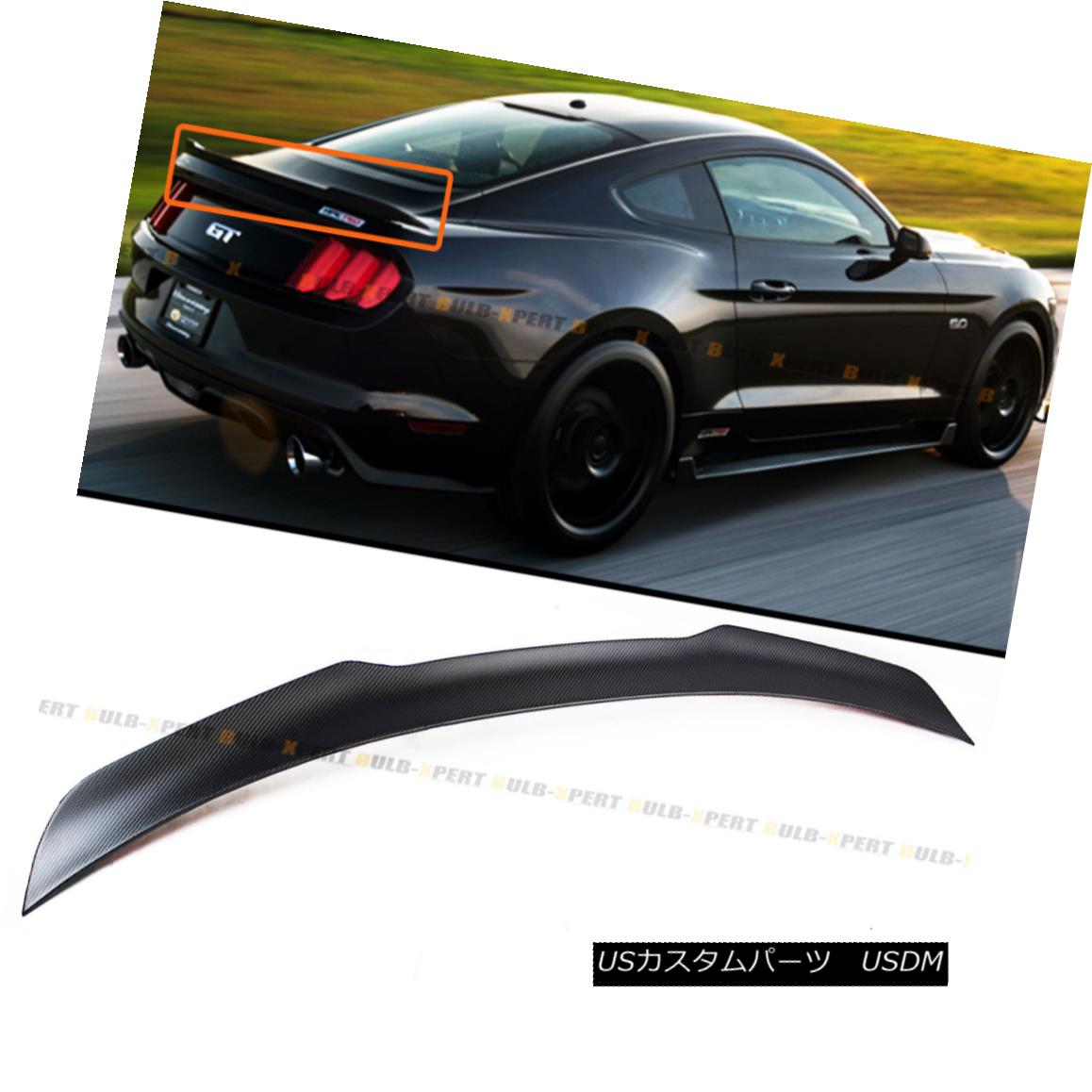 エアロパーツ For 2015-17 Ford Mustang GT H Style Carbon Fiber Trunk Spoiler Wing Matt Finish 2015-17フォードマスタングGT Hスタイルカーボンファイバートランクスポイラーウィングマットフィニッシュ 【並行輸入品】