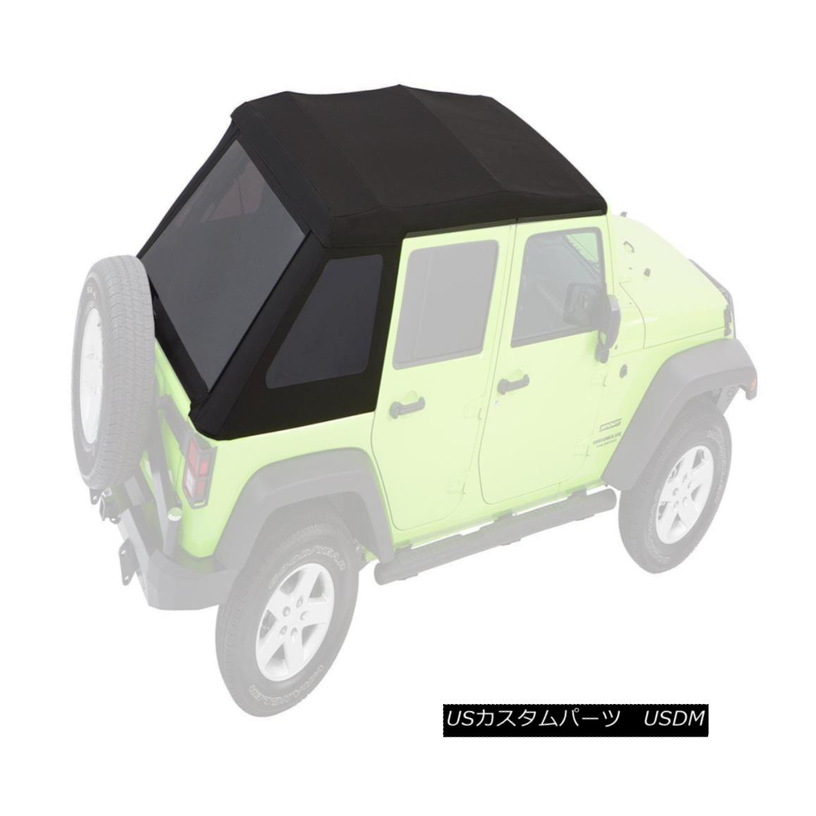 幌・ソフトトップ Bestop Trektop NX Glide Soft Top 07-17 Jeep Wrangler JKU 4 Door Black Twill Bestop Trektop NXグライドソフトトップ07-17ジープラングラーJKU 4ドアブラックツイル 【並行輸入品】