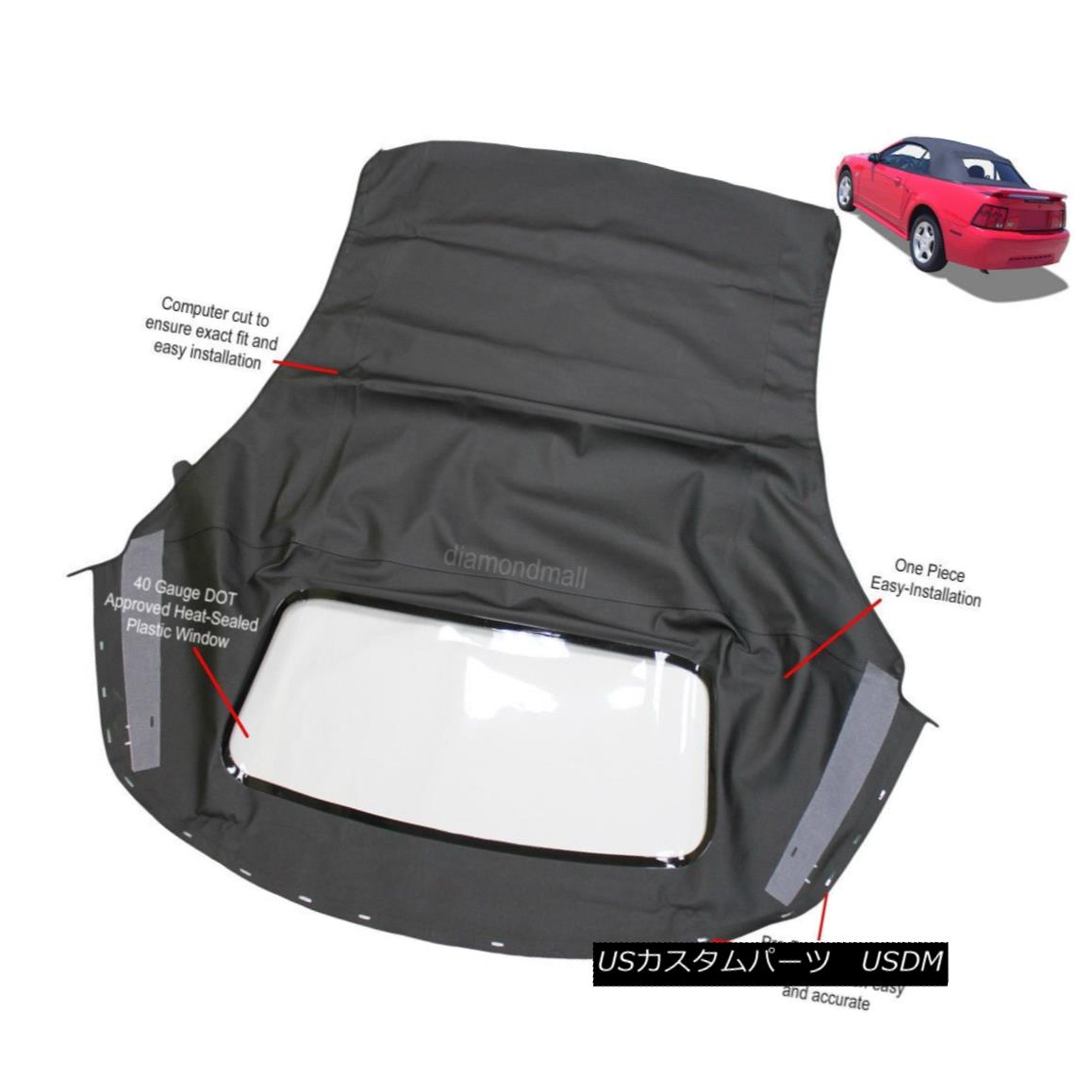 幌・ソフトトップ Ford mustang Convertible Soft top With Plastic window Black Sailcloth 1994-2004 フォードmustangコンバーチブルソフトトッププラスチック製の窓付き黒い帆布1994-2004 【並行輸入品】