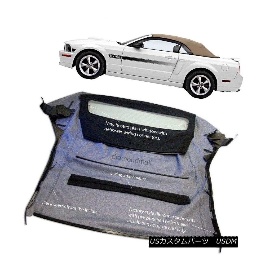 幌・ソフトトップ Ford Mustang 05-13 Convertible Soft Top &amp; Glass window Camel Tan Sailcloth フォードマスタング05-13コンバーチブルソフトトップ＆amp; ガラスの窓Camel Tan Sailcloth 【並行輸入品】｜カスタムパーツ WORLD倉庫