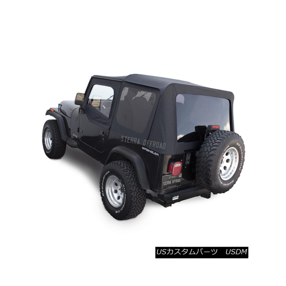 幌・ソフトトップ Jeep Wrangler YJ Soft Top, 88-95, Upper Doors, Tinted Windows, Black Sailcloth ジープラングラーYJソフトトップ、88-95、上のドア、色づけされた窓、黒い帆布 【並行輸入品】