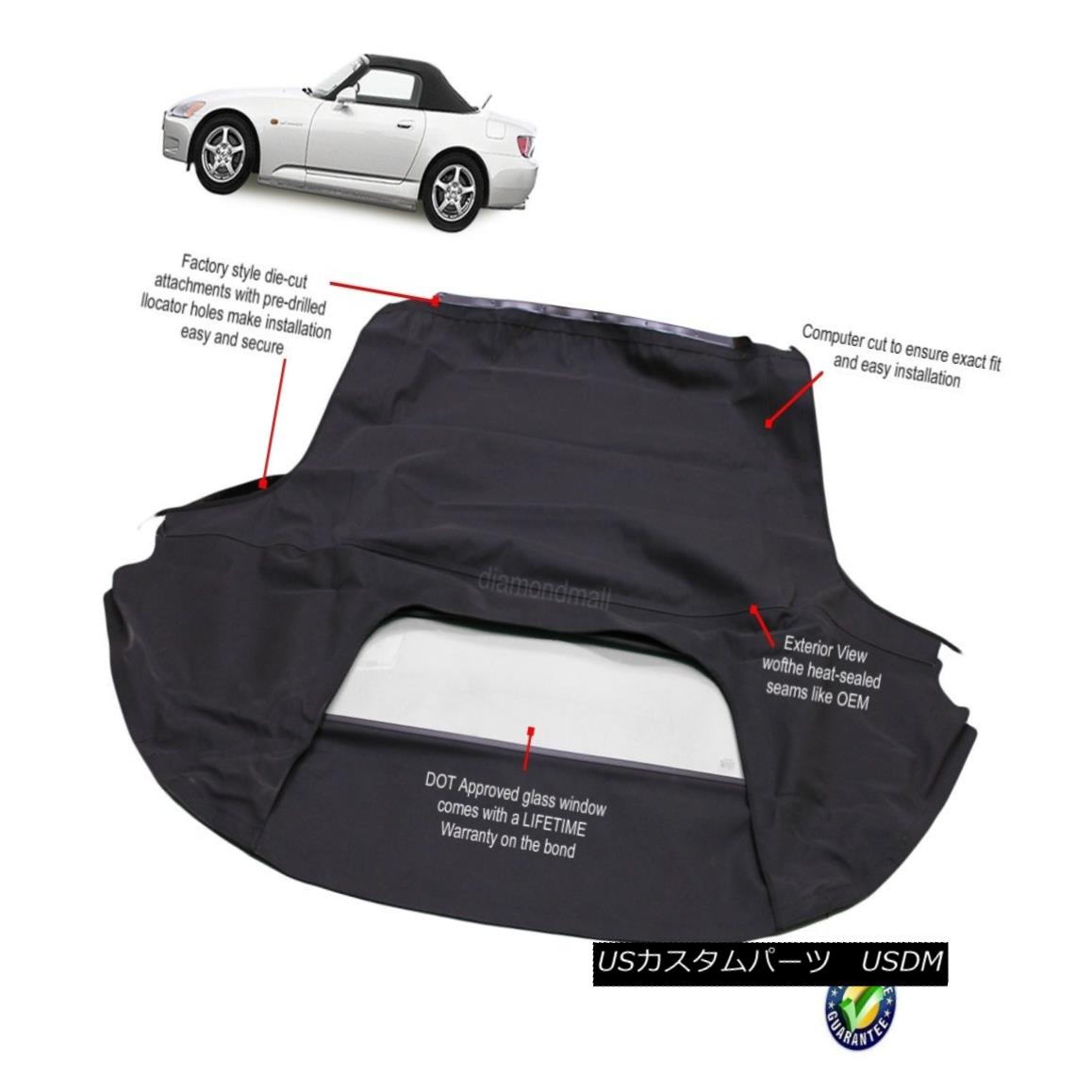幌・ソフトトップ Fits: Honda S2000 1999-2001 Convertible Soft Top With Glass Window AP1 適合：Honda S2000 1999-2001ガラス窓AP1を備えたコンバーチブルソフトトップ 【並行輸入品】 85,971円