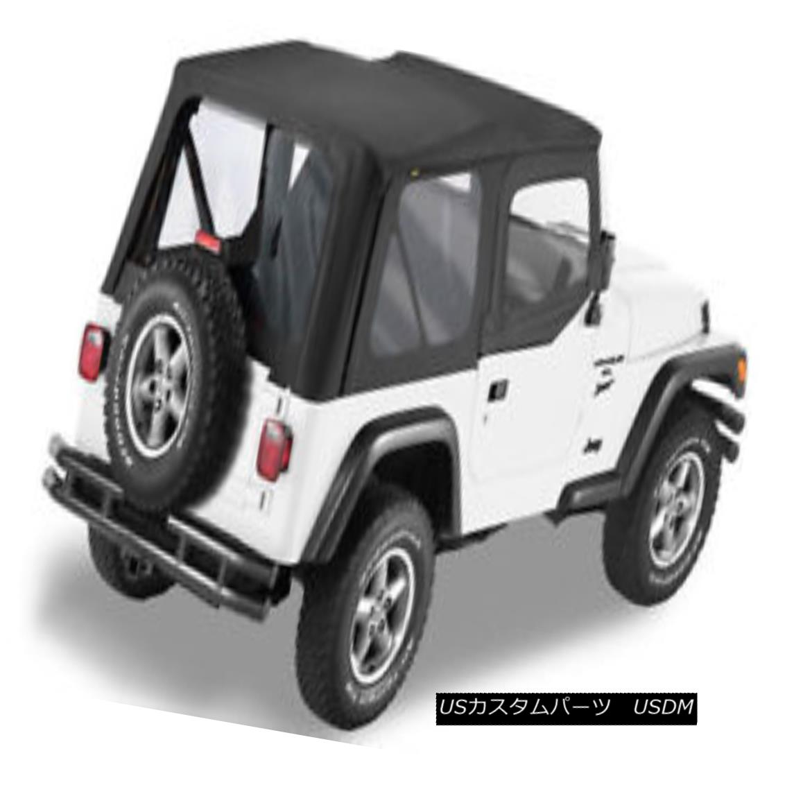 幌・ソフトトップ 1997-2006 Jeep Wrangler Replacement Black Soft Top Rear Clear Windows + Uppers 1997年から2006年のジープラングラー交換ブラックソフトトップリアクリアウィンドウ+アッパー 【並行輸入品】