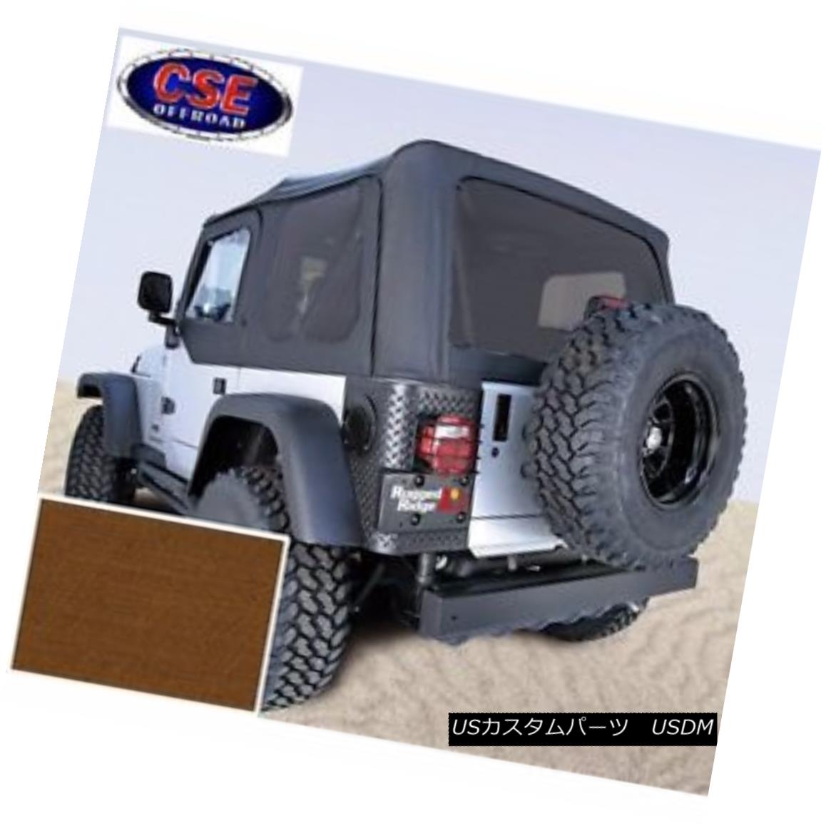 幌・ソフトトップ Dark Tan Soft Top with Tinted Windows Jeep Wrangler TJ 97-02 Rugged Ridge ティンテッド・ウインドウ付きダーク・タン・ソフト・トップジープ・ラングラーTJ 97-02ラグジュアリー・リッジ 【並行輸入品】｜カスタムパーツ WORLD倉庫
