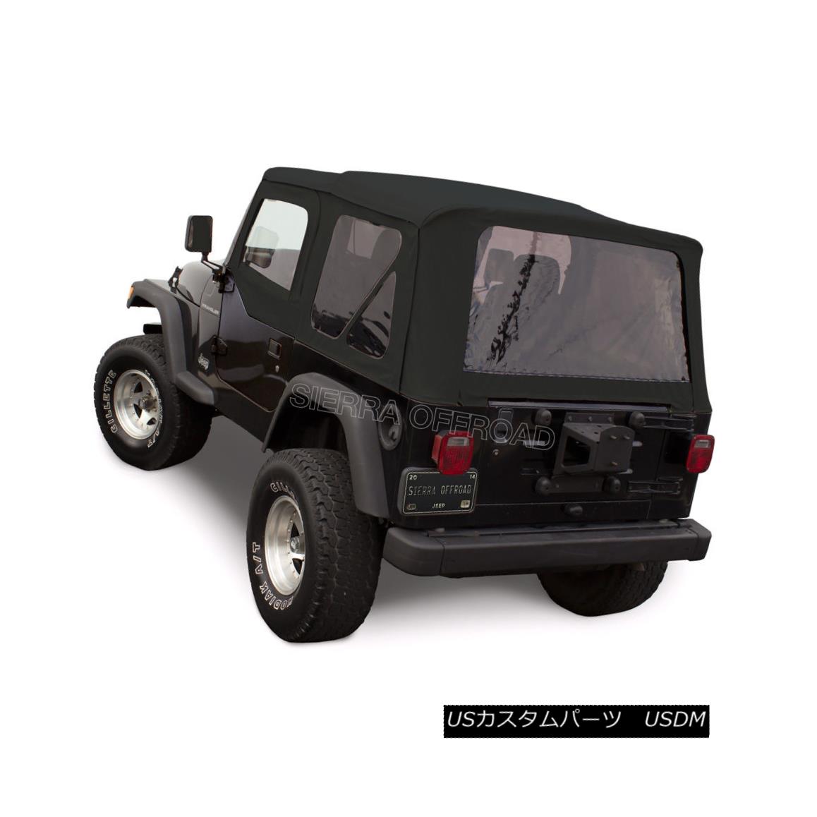 幌・ソフトトップ Jeep Wrangler TJ Soft Top, 1997-02, Tinted Windows, Upper Doors, Black Sailcloth ジープラングラーTJソフトトップ、1997-02、ティンテッドウインドウ、アッパードア、ブラックセイルクロス 【並行輸入品】