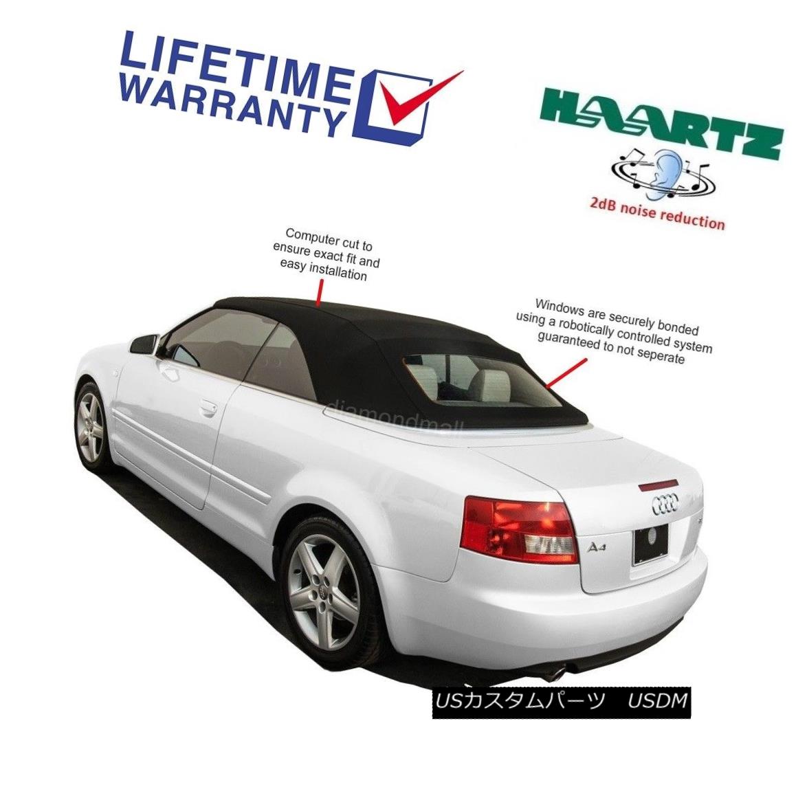 幌・ソフトトップ Audi A4/S4 Convertible Soft Top With Heated Glass window in Black Stayfast Cloth アウディA4 / S4コンバーチブルソフトトップ、黒色の加熱されたガラス窓付き 【並行輸入品】｜カスタムパーツ WORLD倉庫