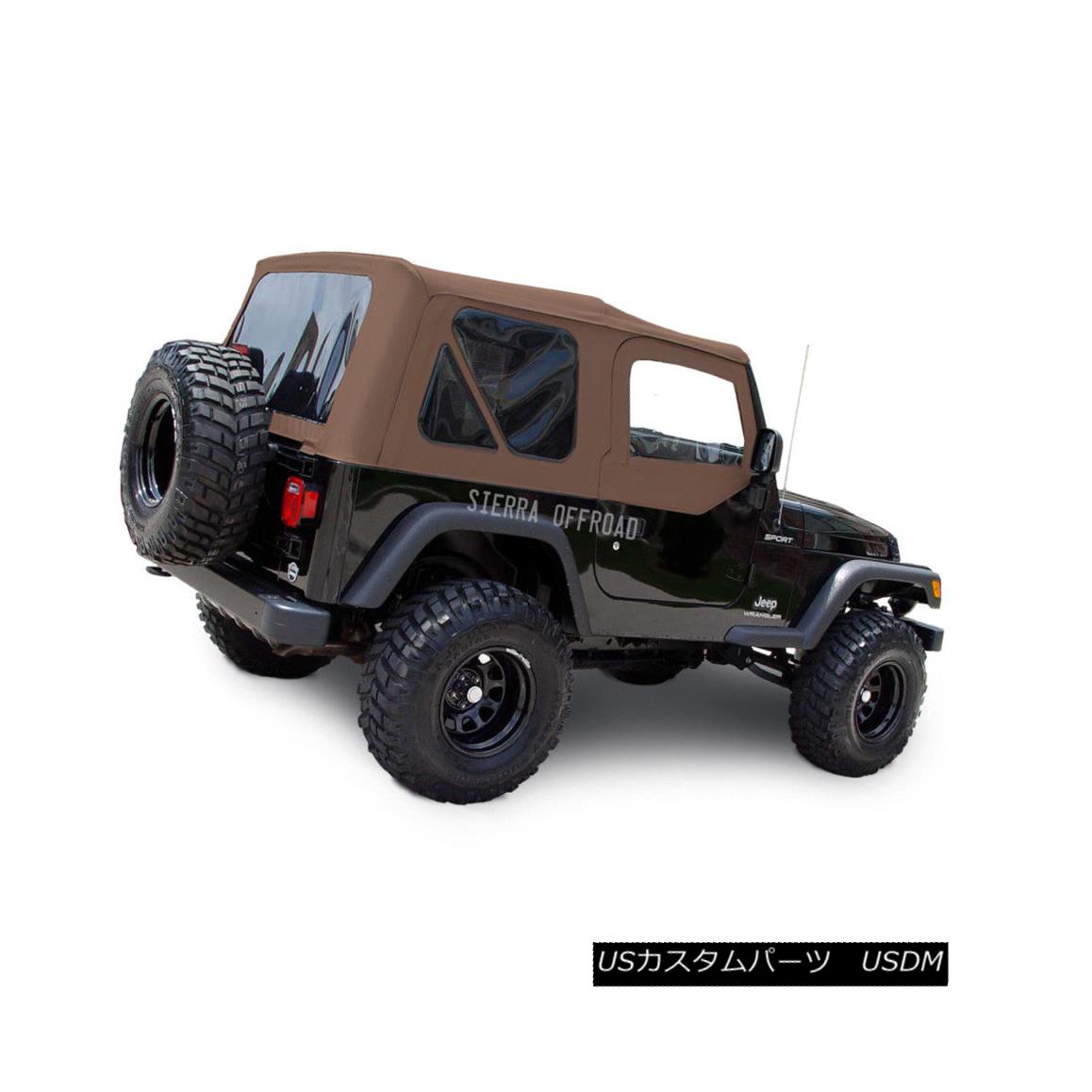 幌・ソフトトップ Jeep Wrangler TJ Soft top, 03-06, Tinted Windows, Upper Doors Saddle Sailcloth ジープラングラーTJソフトトップ、03-06、ティンテッドウインドウ、アッパードアサドルセイル 【並行輸入品】|カスタムパーツ WORLD倉庫