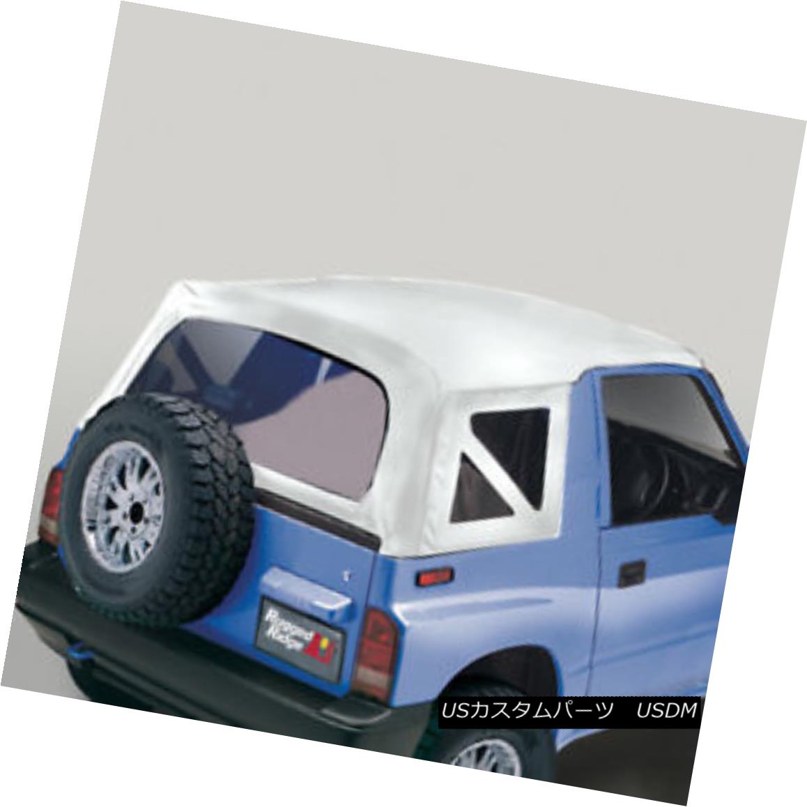 幌・ソフトトップ Rugged Ridge 53703.52 Soft Top White Denim Clear Windows 95-98 Suzuki Sidekicks 頑丈なリッジ53703.52ソフトトップホワイトデニムクリアWindows 95-98スズキサイドキックス 【並行輸入品】