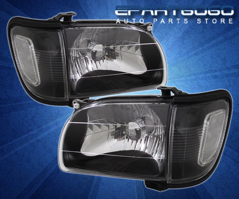 コーナーライト 01-04 Tacoma Black Clear Headlights + Corner Lamps And 8 Led 6000K Drl Fog Light 01-04タコマブラッククリアヘッドライト+コーナーランプと8 Led 6000K Drlフォグライト 【並行輸入品】