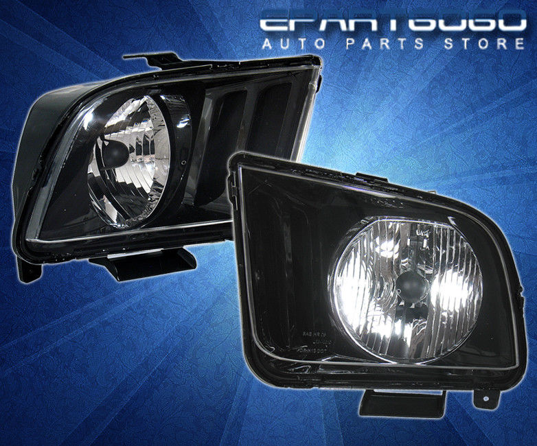 コーナーライト 05-08 Ford Mustang Gt Crystal Black Headlights With 8 Led 6000K Drl Fog Lamps 05-08フォードマスタングGtクリスタルブラックヘッドライト8 Led 6000K Drlフォグランプ 【並行輸入品】