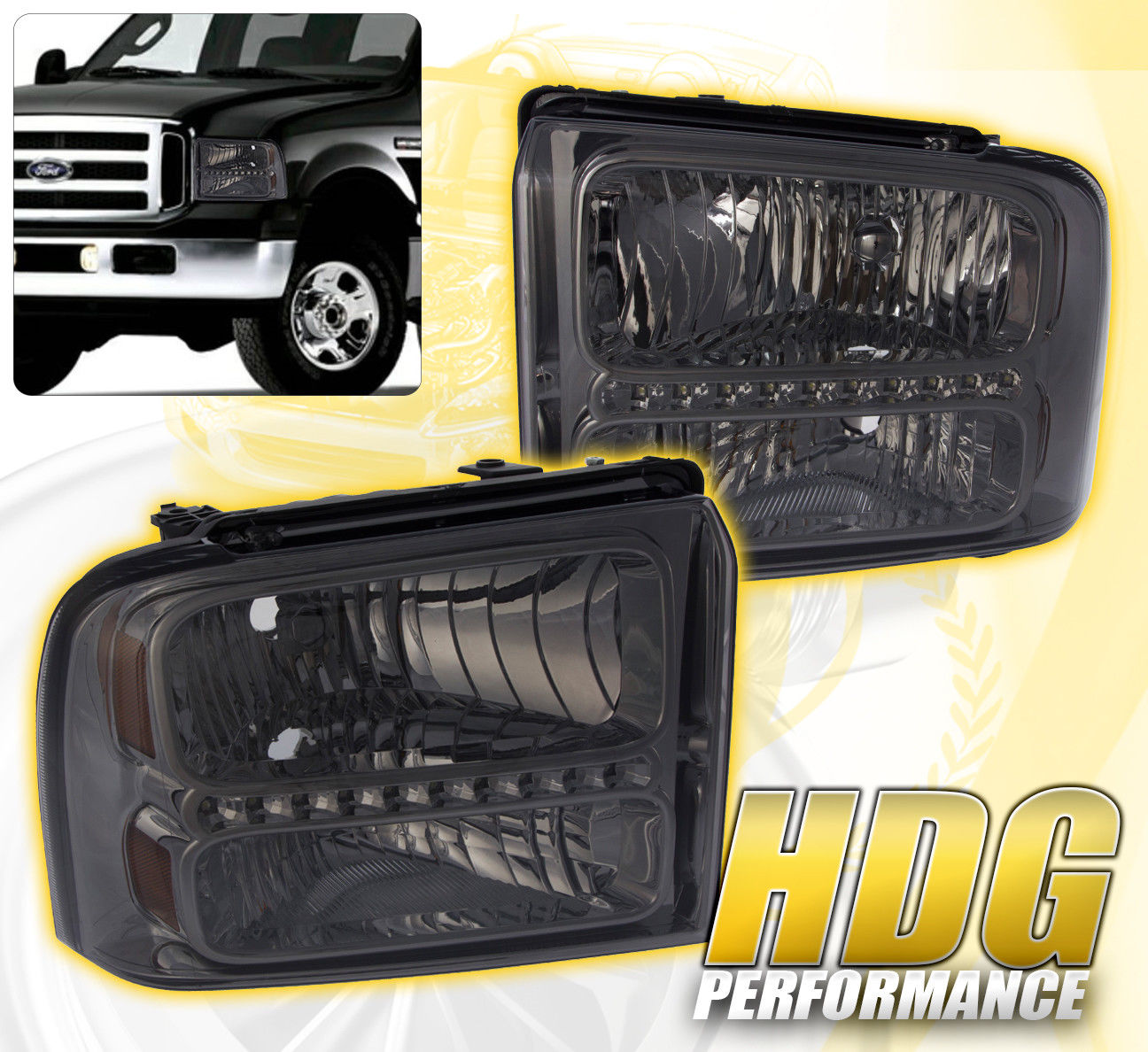 コーナーライト 05-07 F-250 F-350 F-450 Super Duty Replacement Head Lights Lamps Assembly Smoke 05-07 F-250 F-350 F-450スーパーデューティ交換ヘッドライトランプアセンブリ煙 【並行輸入品】