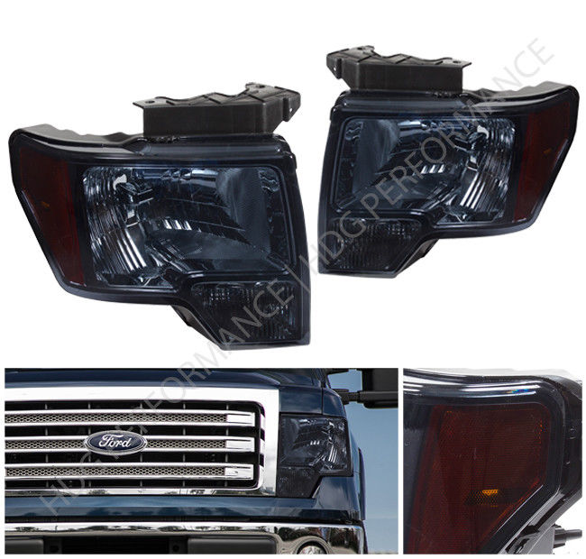 コーナーライト SMOKE LENS CRYSTAL STYLE HEADLIGHT WITH AMBER CORNER LIGHT FOR 09-2014 FORD F150 09-2014 FORD F150用の薄い角のライト付きのSMOKE LENS CRYSTAL STYLEヘッドライト 【並行輸入品】