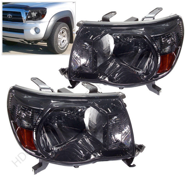 コーナーライト REPLACEMENT 05-2011 TACOMA SMOKED TINTED LENS HEADLIGHTS LEFT+RIGHT LAMPS PAIR 置き換え05-2011タコマはテント付きレンズを隠しています左+右のランプペア 【並行輸入品】