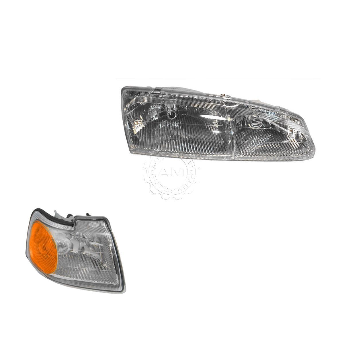コーナーライト Headlight & Corner Light Lamp Kit RH Passenger Side for 96-97 Ford Thunderbird ヘッドライト＆amp; コーナーライトランプキットRH 96-97フォードサンダーバード用乗客側 【並行輸入品】