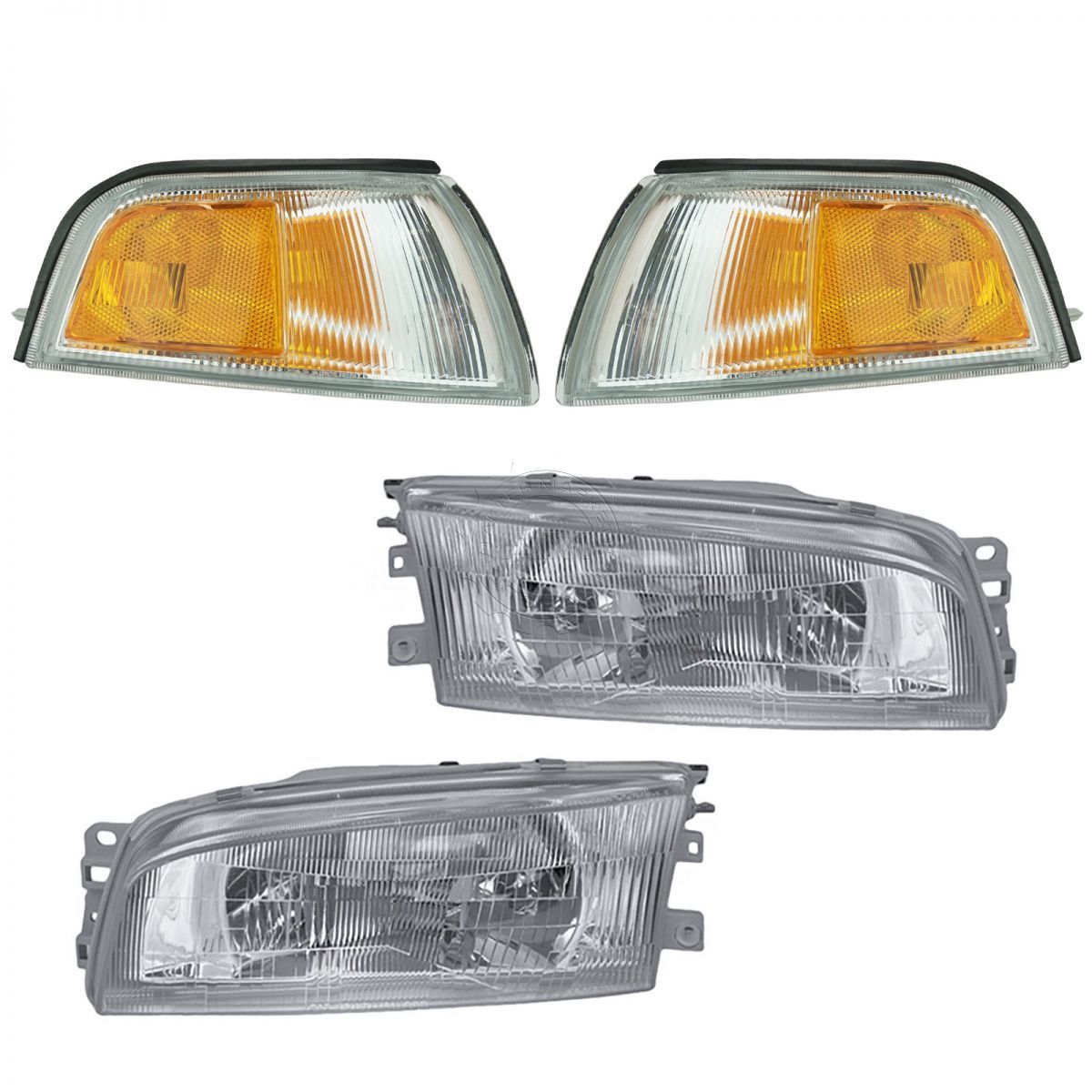 コーナーライト Headlights Lamps Corner Turn Signals Set of 4 for 97-02 Mitsubishi Mirage Sedan ヘッドライトランプコーナーターンシグナル97-02三菱ミラージュセダン用4個セット 【並行輸入品】