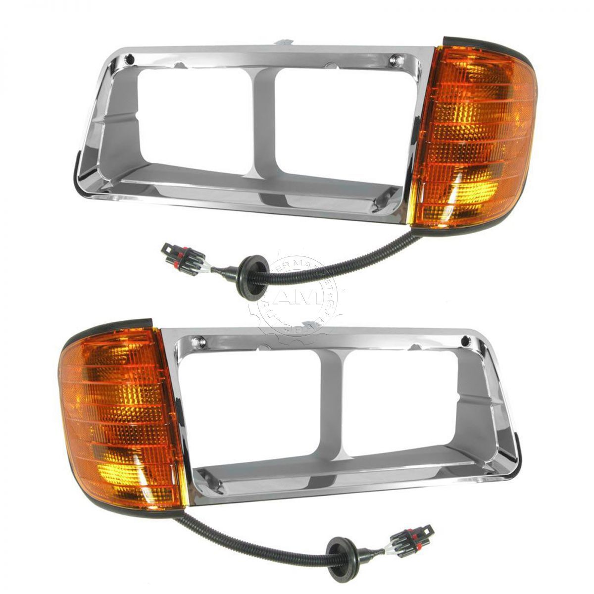 コーナーライト Chrome Inner Headlamp Headlight Bezel LH & RH Pair Set for FLD 112 120 クロームインナーヘッドランプヘッドライトベゼルLH＆amp; FLペア112 120用のRHペアセット 【並行輸入品】