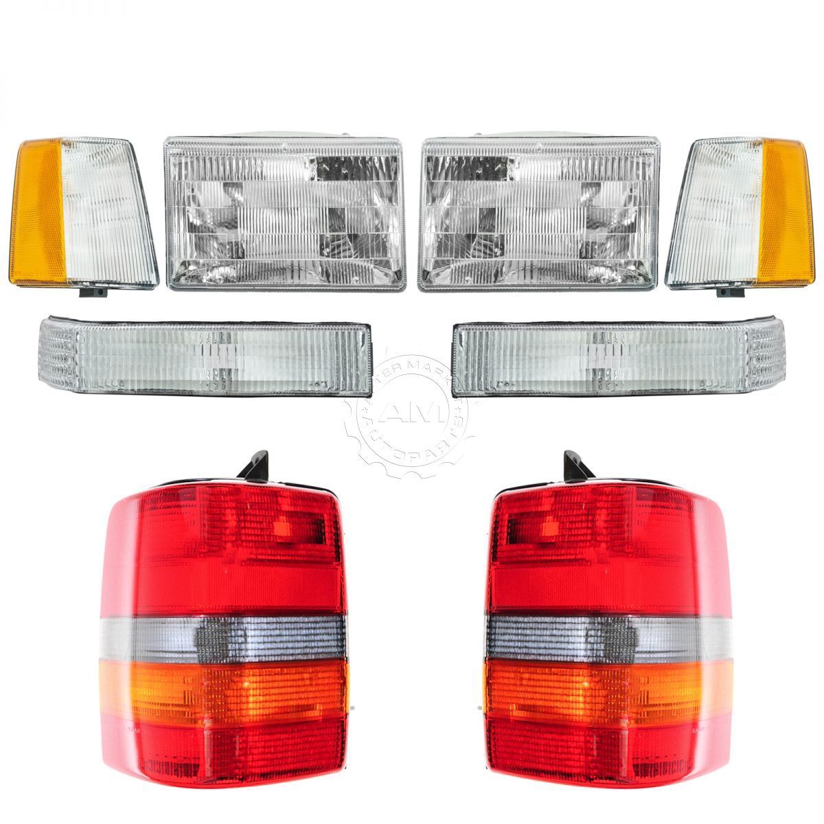 コーナーライト Headlights & Parking Corner Lights & Taillights Set Kit for 93-96 Grand Cherokee ヘッドライト& パーキングコーナーライト& 93-96グランドチェロキー用のターンライトセットキット 【並行輸入品】