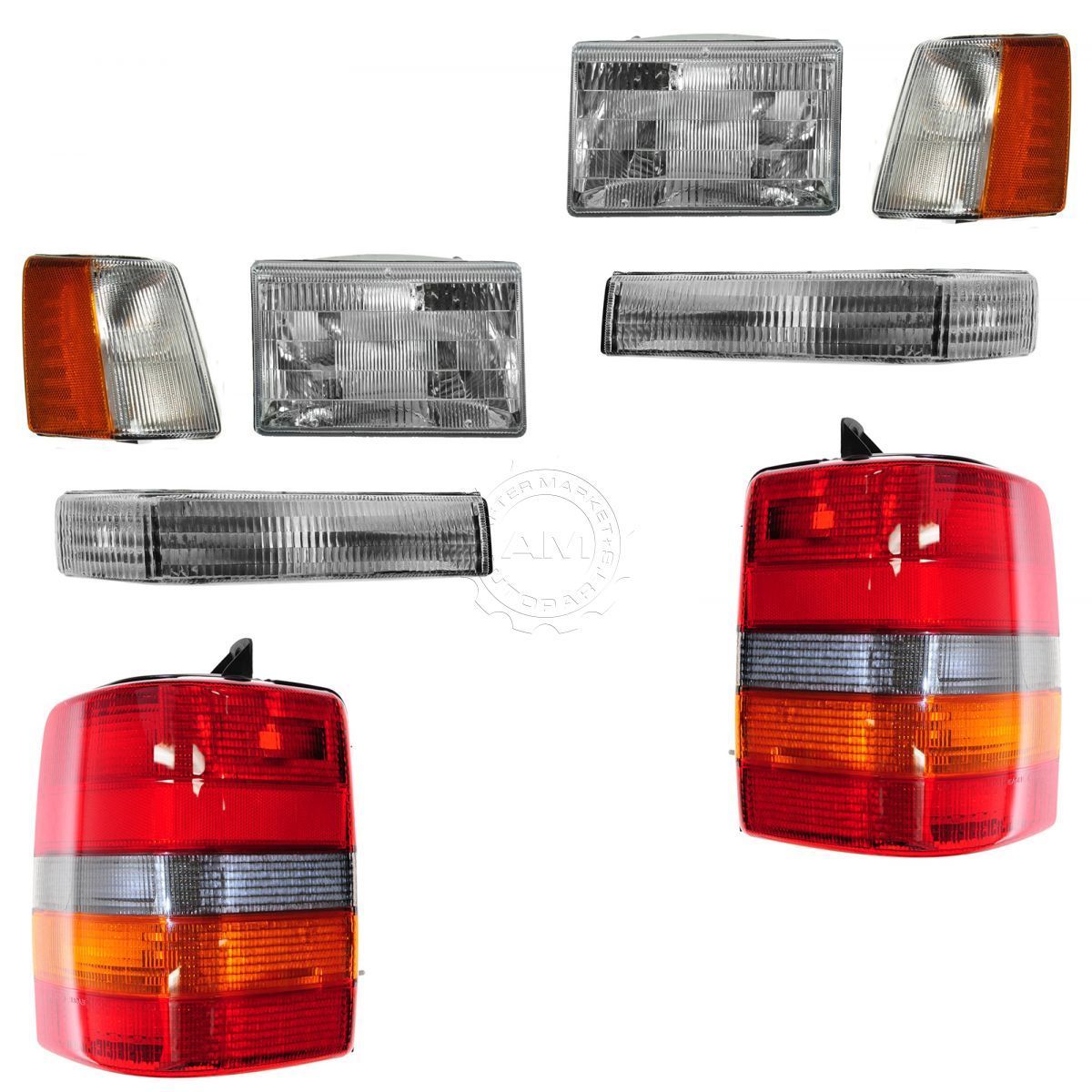 コーナーライト Headlights & Parking Corner Lights & Taillights Set Kit for 97-98 Grand Cherokee ヘッドライト＆amp; パーキングコーナーライト＆amp; 97-98グランドチェロキー用のティアライズセットキット 【並行輸入品】