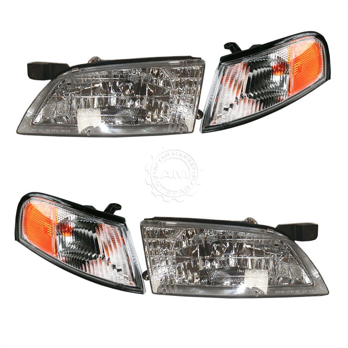 コーナーライト Headlights Headlamps & Parking Corner Lights LH & RH Pair Set for 98-99 Altima ヘッドライトヘッドランプ＆amp; パーキングコーナーライトLH＆amp; RHペアは98-99アルティマにセット 【並行輸入品】