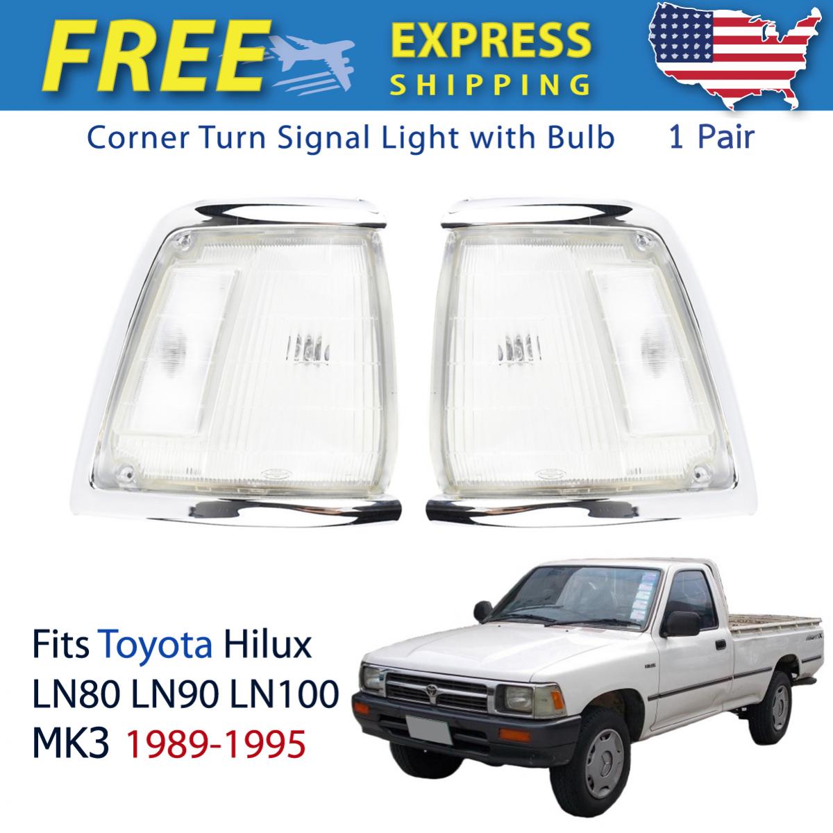 コーナーライト Pair Corner Lights Turn Lamp +Bulb Fits Toyota Hilux LN85 LN90 Pickup 1989-1995 ペアコーナーライトターンランプ+バルブフィットトヨタハイラックスLN85 LN90ピックアップ1989-1995 【並行輸入品】