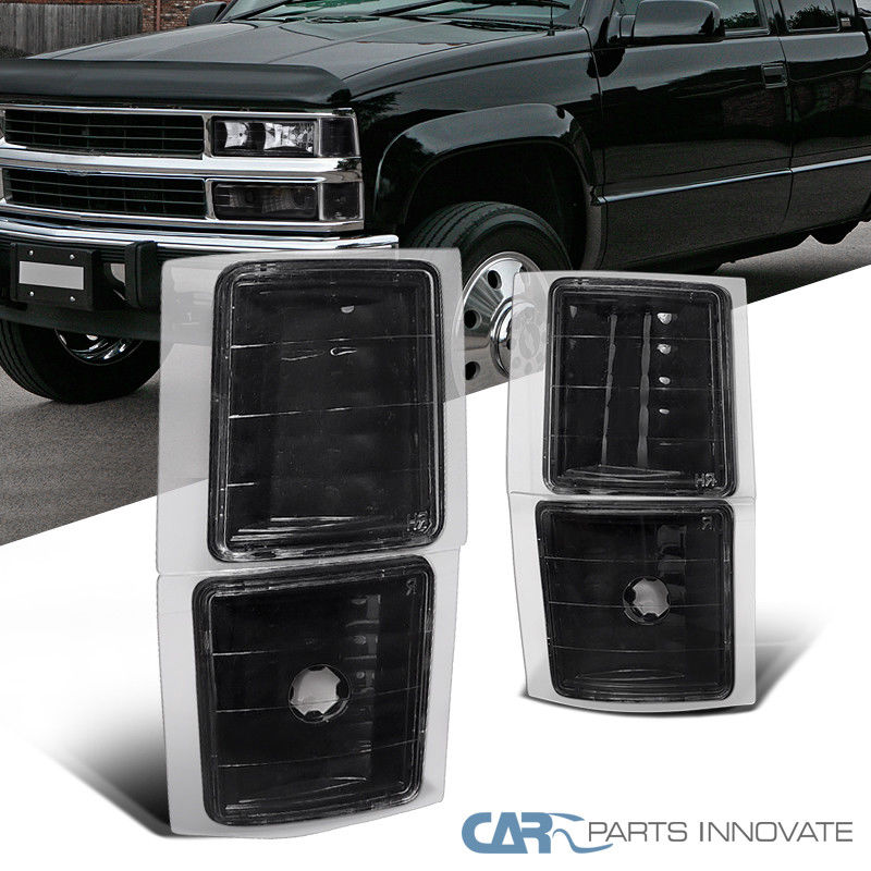コーナーライト Chevy 1995-1999 Tahoe C/K Suburban Corner Lights Signal Park Lamps Black Clear Chevy 1995-1999 Tahoe C / K郊外コーナーライト信号公園ランプブラッククリア 【並行輸入品】