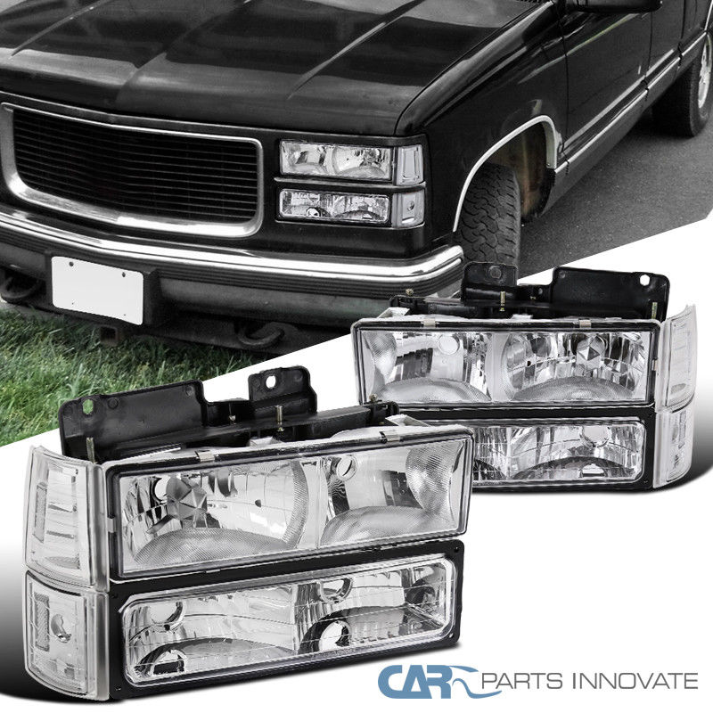 コーナーライト 94-99 GMC C10 C/K Sierra Yukon Clear Headlights Bumper Lights Corner Lamps Pair 94-99 GMC C10 C / Kシエラ・ユーコンクリアヘッドライトバンパーライトコーナーランプペア 【並行輸入品】