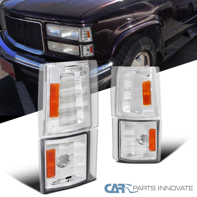 コーナーライト GMC 94-99 C10 Yukon C/K Suburban Corner Lights Signal Park Lamps Clear w/Amber GMC 94-99 C10ユコンC / K郊外コーナーライト信号パークランプクリアーアンバー 【並行輸入品】