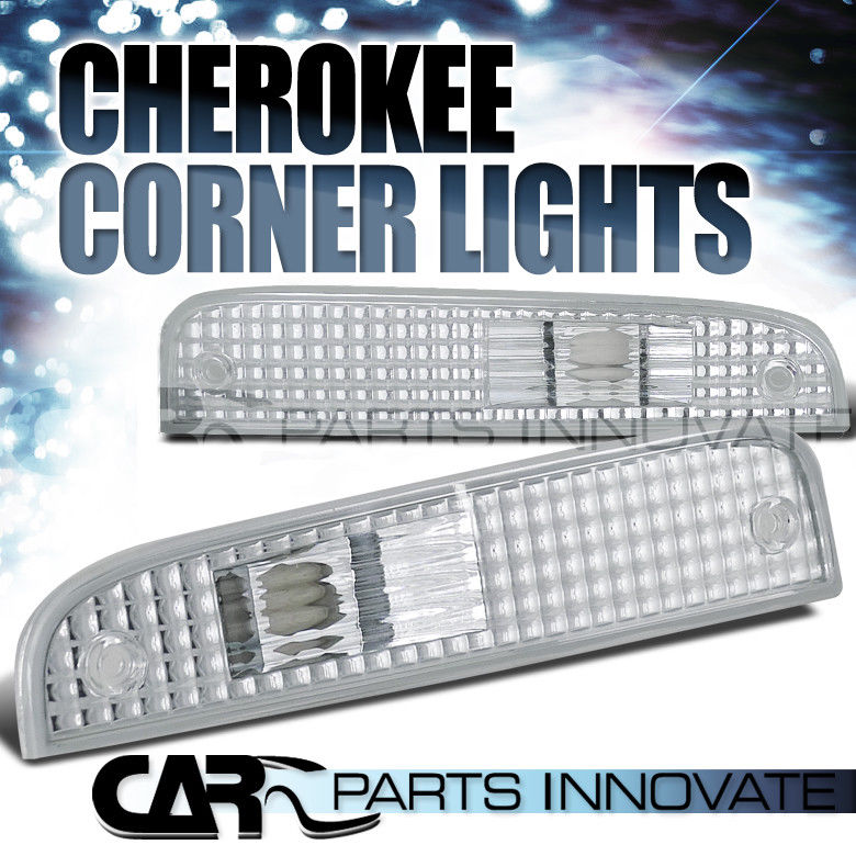 コーナーライト Jeep 97-01 Cherokee Corner Lights Turn Signal Park Lamp Chrome Clear ジープ97-01チェロキーコーナーライトターンシグナルパークランプクロームクリア 【並行輸入品】
