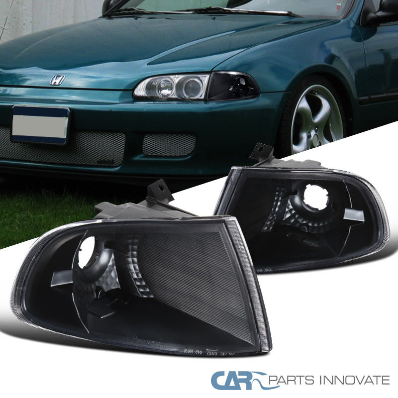 コーナーライト Fit Honda 92-95 Civic EG 2/3Dr JDM Replacement Corner Lights Signal Lamps Black フィットホンダ92-95シビックEG 2 / 3Dr JDM交換コーナーライト信号ランプブラック 【並行輸入品】