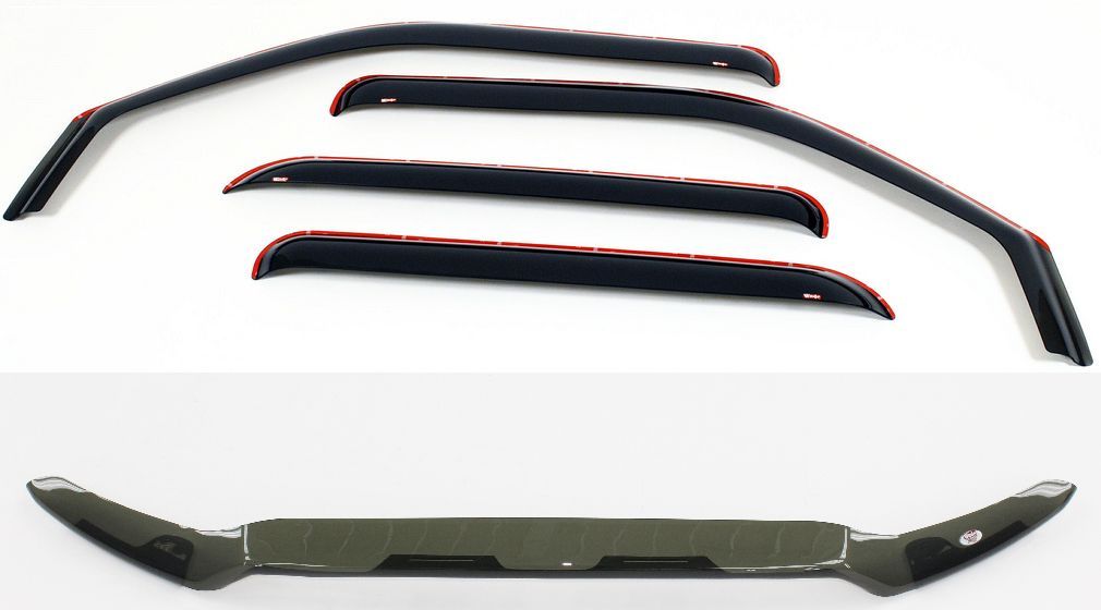 USバグガード Bug Shield & In-Channel Wind Deflectors 2007-2013 Toyota Tundra Crew Max バグシールド＆amp; インチャネル風防ディレクター2007-2013 Toyota Tundra Crew Max 【並行輸入品】