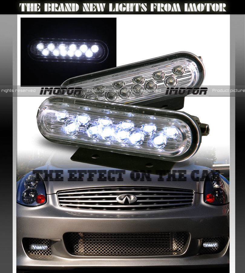 フォグライト 7000K EURO CHROME HOUSING 12-LED DRL DAYTIME RUNNING BUMPER FOG LIGHTS LAMPS 7000Kユーロクローム住宅12 LED DRL日中ランニングバンパーFOGライトランプ 【並行輸入品】