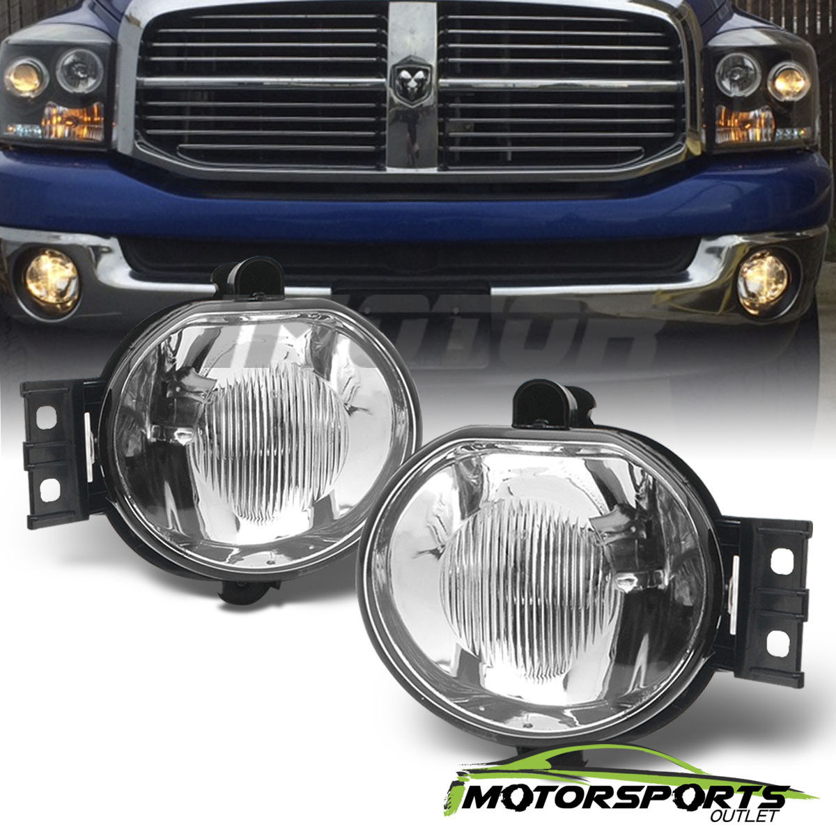 フォグライト 2002-2008 Dodge Ram 1500 2500 3500/2004-2006 Dodge Durango Glass Fog Lights+Bulb 2002-2008ダッジラム1500 2500 3500 / 2004-2006ダッジデュランゴガラスフォグライト+電球 【並行輸入品】