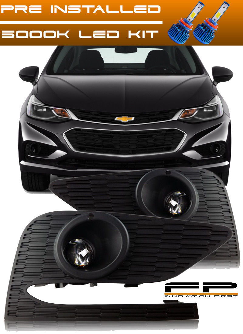フォグライト LED + 2017 Chevy Cruze Projector Fog Lights Lamp Complete Kit Switch+Harness LED + 2017シボレークルーズプロジェクターフォグライトランプコンプリートキットスイッチ+ハーネス 【並行輸入品】