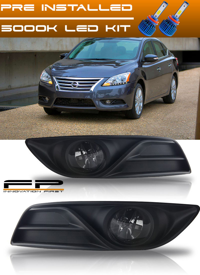 フォグライト For 2013 2014 2015 Nissan Sentra Clear Lens Fog Light Lamp Complete Kit + LED 2013年2014年2015日産セントラクリアレンズフォグライトランプ完成キット+ LED 【並行輸入品】