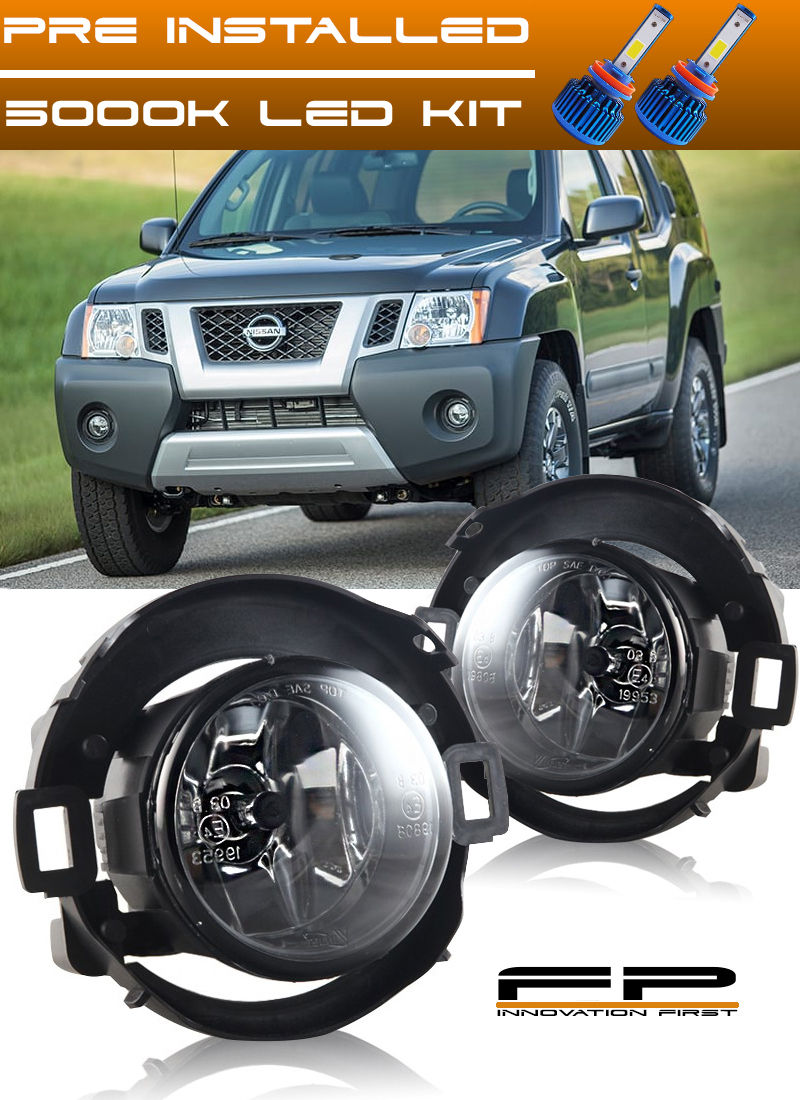 フォグライト For 2005-2015 Nissan Xterra Clear Lens Fog Light Driving Lamp Complete Kit + LED 2005年?2015年Nissan Xterraクリアレンズフォグライトドライブランプキット+ LED 【並行輸入品】