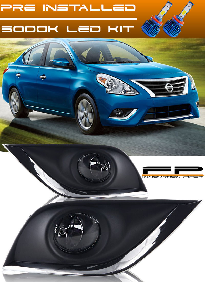 フォグライト For 2016-2017 Nissan Versa LED Fog Lights Clear Lens Complete Kit Switch+Harness 2016-2017日産Versa LEDフォグライトクリアレンズコンプリートキットスイッチ+ハーネス 【並行輸入品】