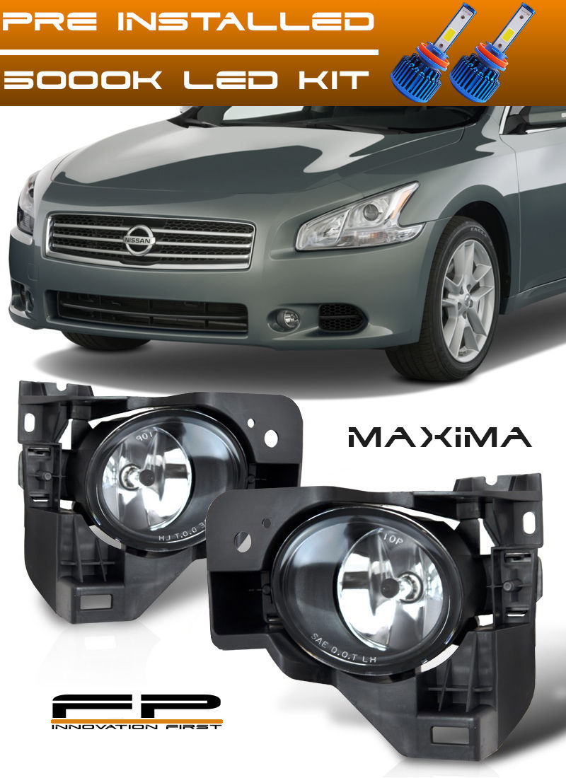 フォグライト For 2009-2014 Nissan Maxima Front Bumper Fog Lights Clear Lens Complete Kit LED 2009-2014 Nissan MaximaフロントバンパーフォグライトクリアレンズキットLED 【並行輸入品】