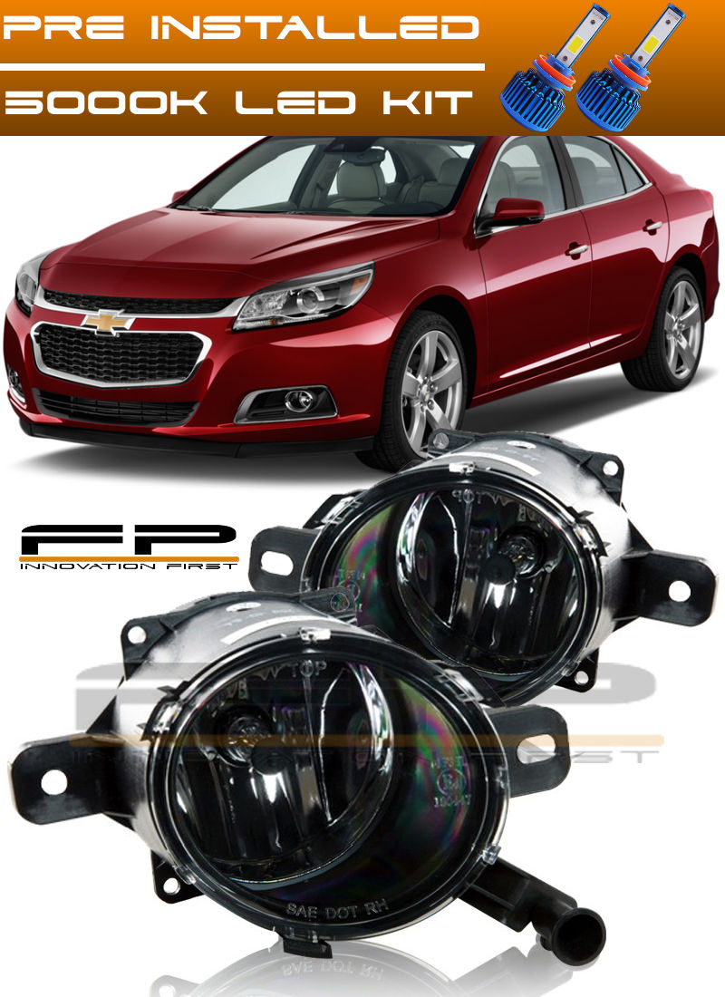 フォグライト LED + 2013-2015 Chevy Malibu Clear Lens Replacement Fog Light Housing Assembly LED + 2013-2015シボレーマリブクリアレンズ交換用フォグライトハウジングアセンブリ 【並行輸入品】