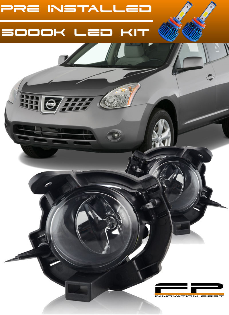 フォグライト For 2008-2010 Nissan Rogue Fog Light Clear Lens Complete Kit Wiring+Switch+ LED 2008年?2010年日産ローグフォグライトクリアレンズキット完成品配線+スイッチ+ LED 【並行輸入品】