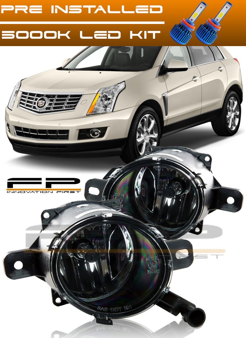 フォグライト LED + 2010-2015 Cadillac SRX Clear Lens Replacement Fog Light Housing Assembly LED + 2010-2015キャデラックSRXクリアレンズ交換フォグライトハウジングアセンブリ 【並行輸入品】
