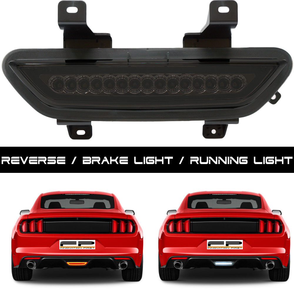 フォグライト 15 16 17 Mustang LED Rear Bumper 4th Brake Light Backup Reverse Light Smoked 15 16 17ムスタングLEDリアバンパー第4ブレーキライトバックアップ逆光スモーク 【並行輸入品】
